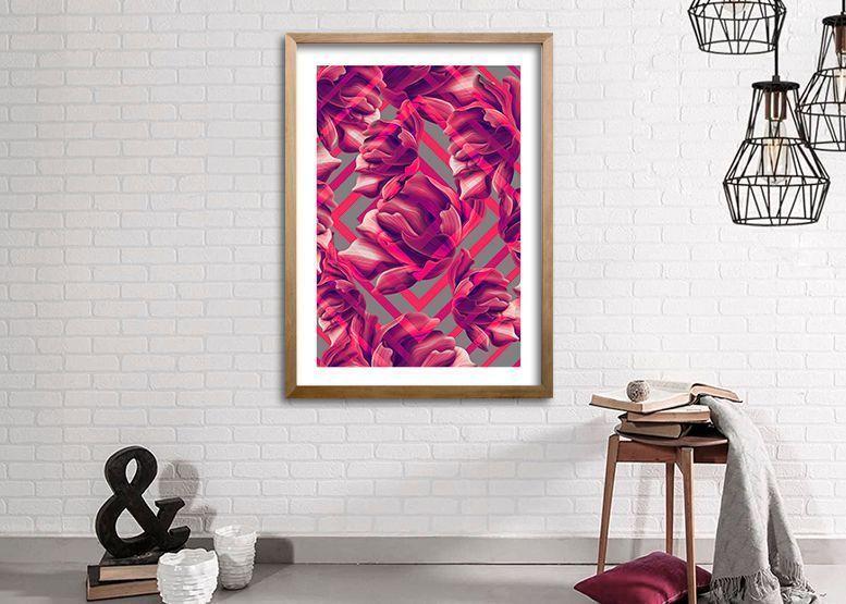 Cuadro 40x30 cm ilustración Diamante rosa-1