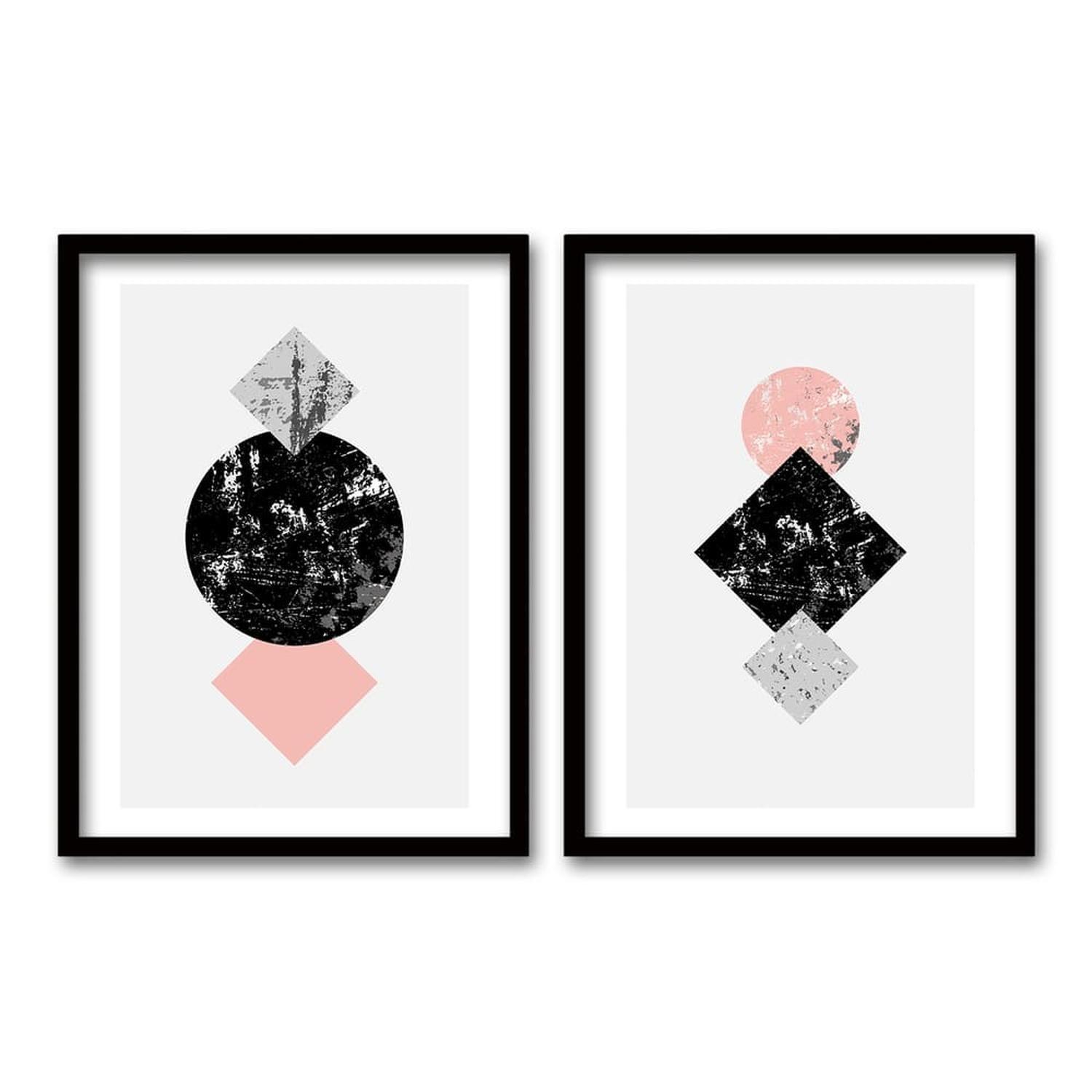 Cuadro Duo Negro Pink - 40x30 cm-0