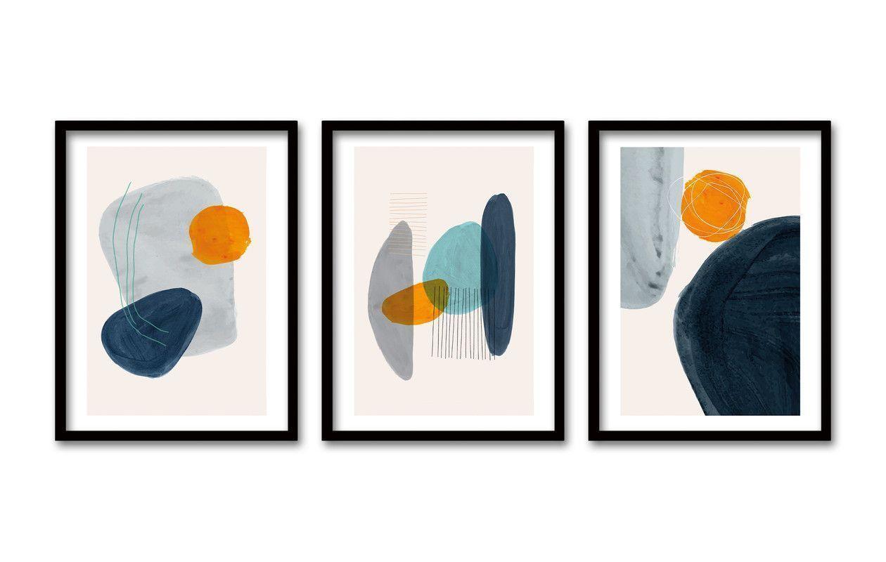 Cuadro Trio Negro 70x50cms Color Stone-0