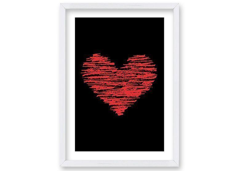 Cuadro ilustración Corazon lineal - 50x35 cm-0