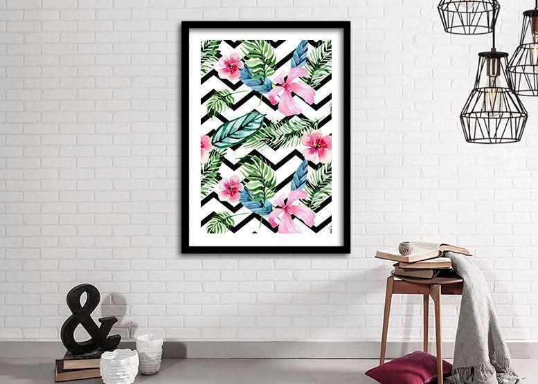 Cuadro 40x30 cm ilustración Patron floral-1