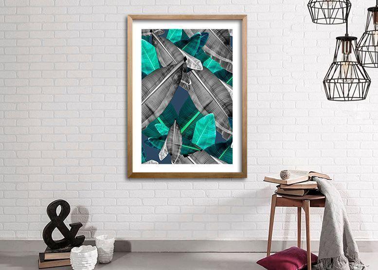 Cuadro 70x50 cm ilustración Selva verde-1