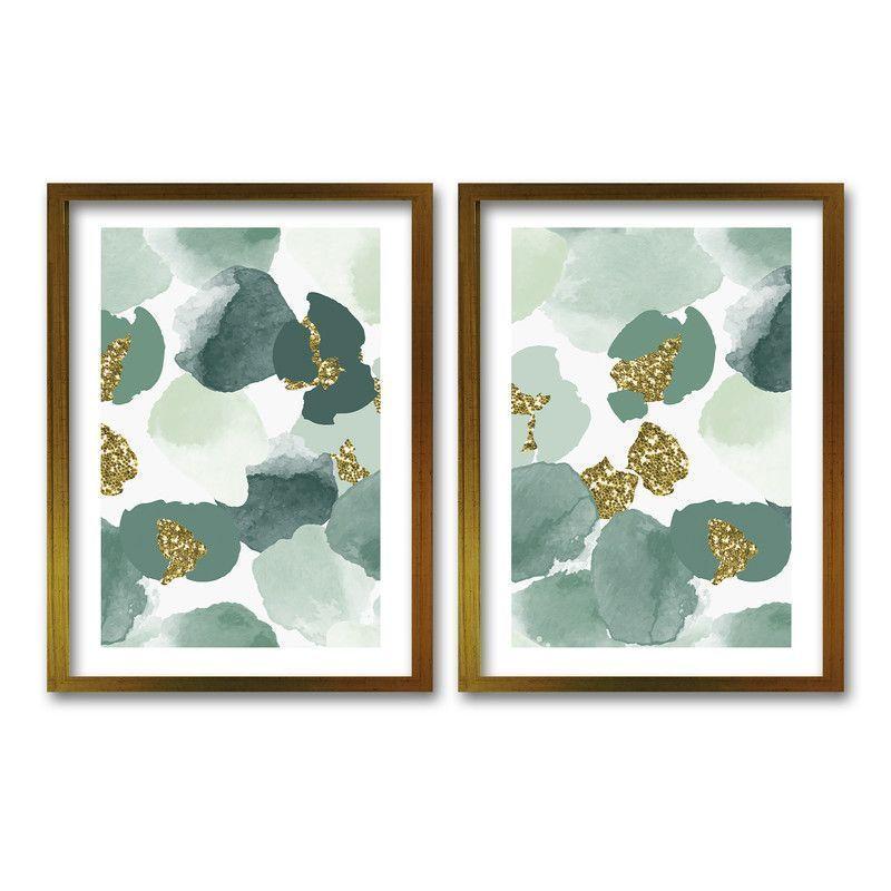 Cuadro Duo Dorado 50x35cms Turquoise-0