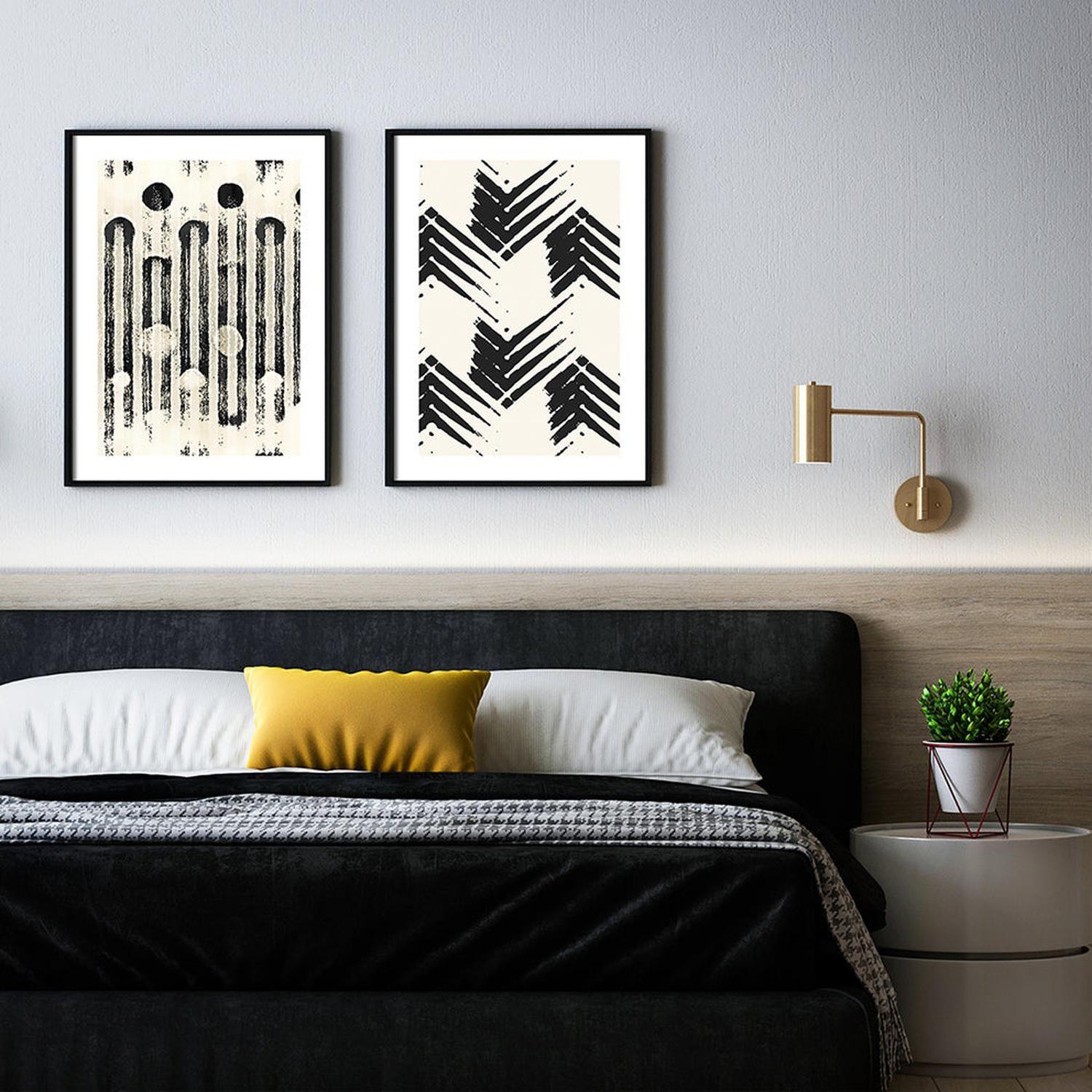 Cuadro Duo Negro Monocromo-1