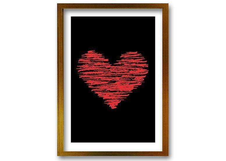 Cuadro ilustración Corazon lineal - 70x50 cm-0