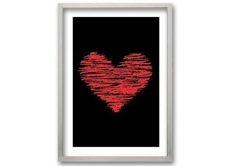 Cuadro 70x50 cm ilustración Corazon lineal-0