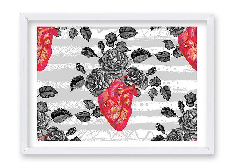 Cuadro 70x50 cm ilustración Amor gris-0