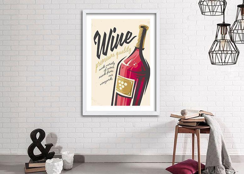 Cuadro 40x30 cm ilustración Al vino-1