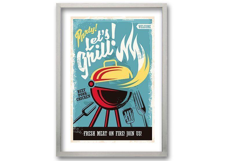 Cuadro 50x35 cm ilustración Grill-0