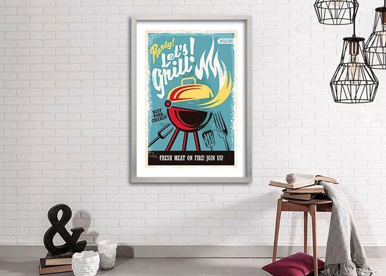 Cuadro 50x35 cm ilustración Grill-1