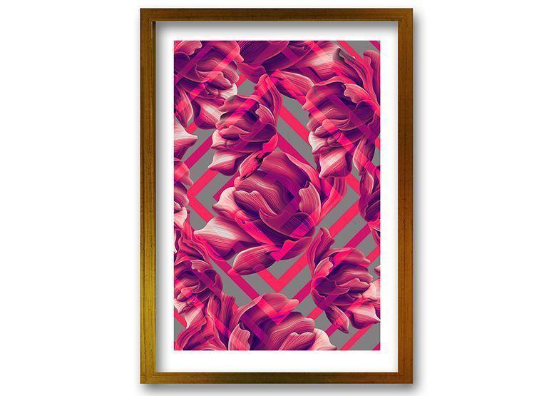 Cuadro ilustración Diamante rosa - 50x35 cm-0