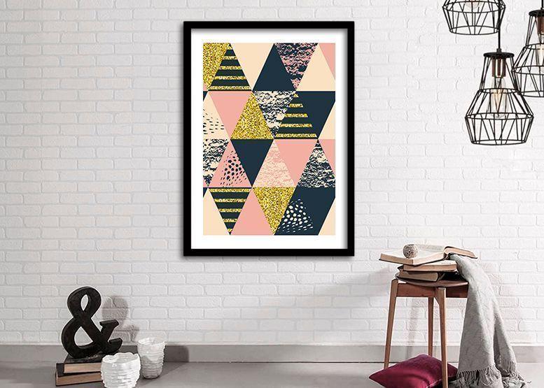 Cuadro 70x50 cm ilustración Rosa triangular-1