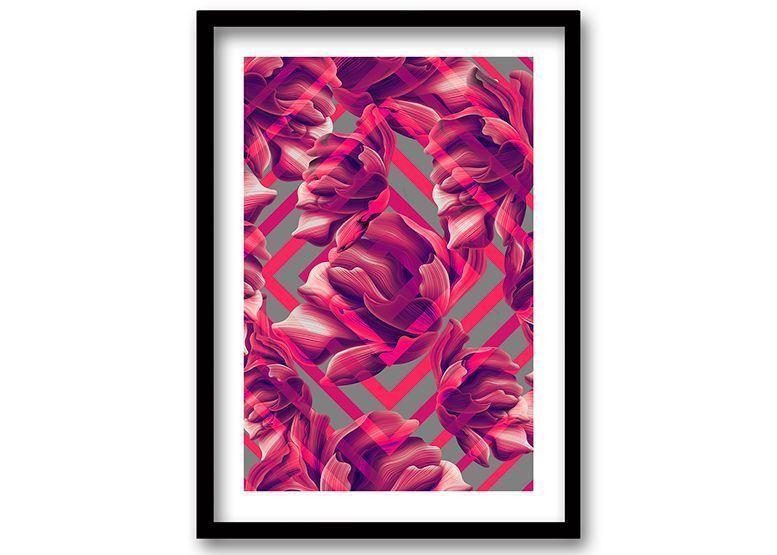 Cuadro 50x35 cm ilustración Diamante rosa-0
