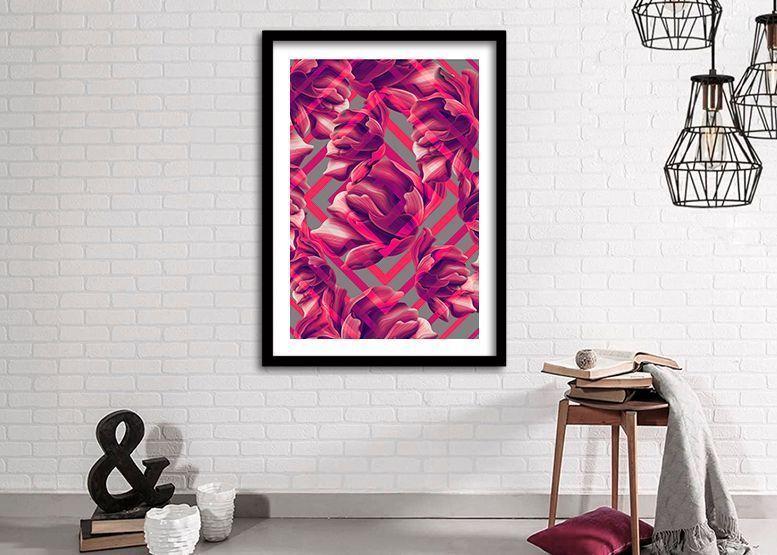 Cuadro 50x35 cm ilustración Diamante rosa-1