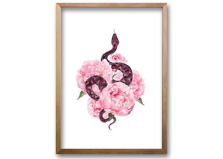 Cuadro 50x35 cm ilustración Flor de veneno-0