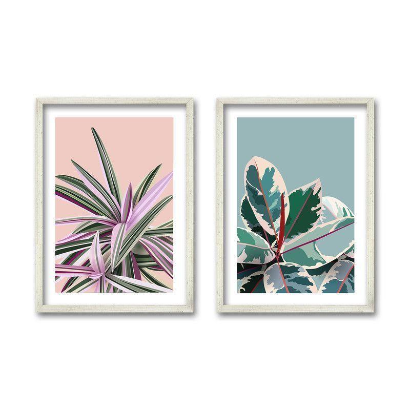 Cuadro Duo Plateado 70x50cms Botánica-0
