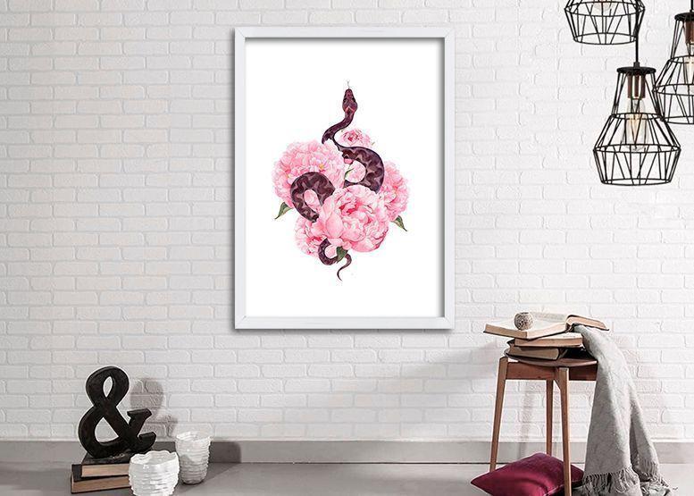 Cuadro ilustración Flor de veneno - 70x50 cm-1