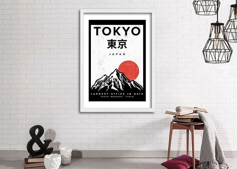 Cuadro 70x50 cm ilustración Tokyo-1