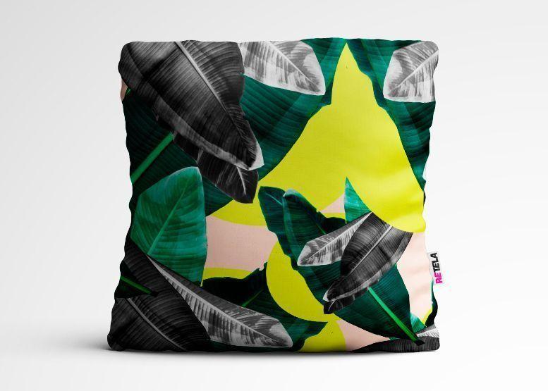 Cojin 45x45 cm ilustración Selva amarilla-0