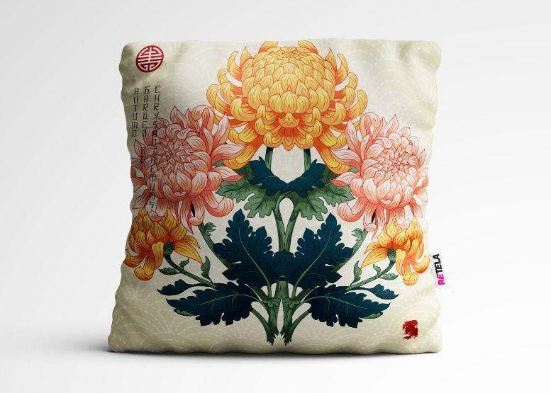 Cojin 45x45 cm ilustración Flor vintage-0