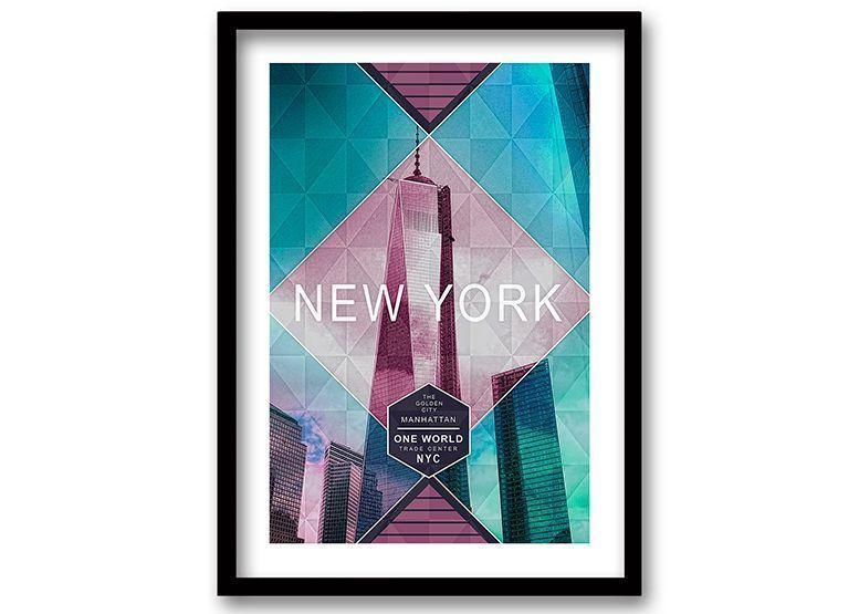 Cuadro 40x30 cm ilustración New york-0