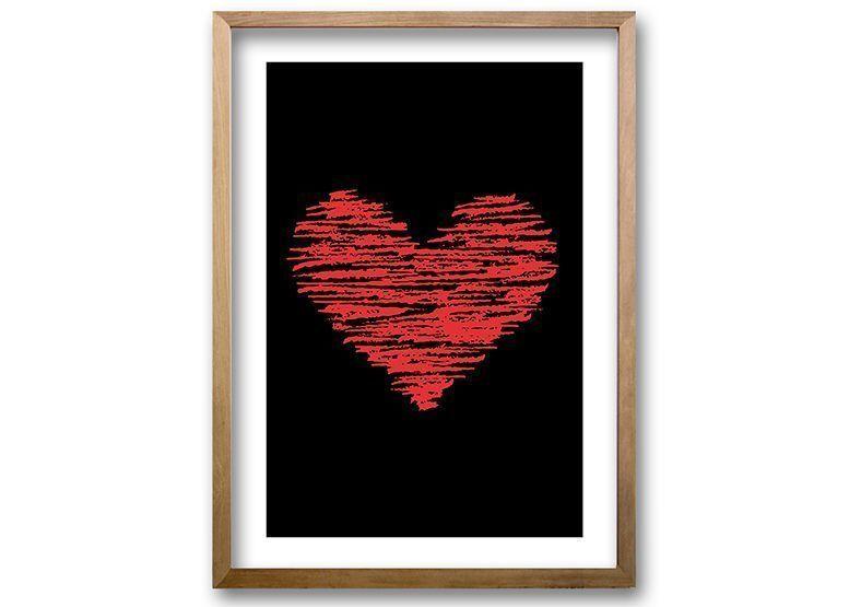 Cuadro ilustración Corazon lineal - 40x30 cm-0