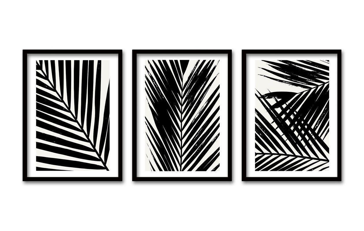 Cuadro Trio Negro 50x35cms Palmas BN-0
