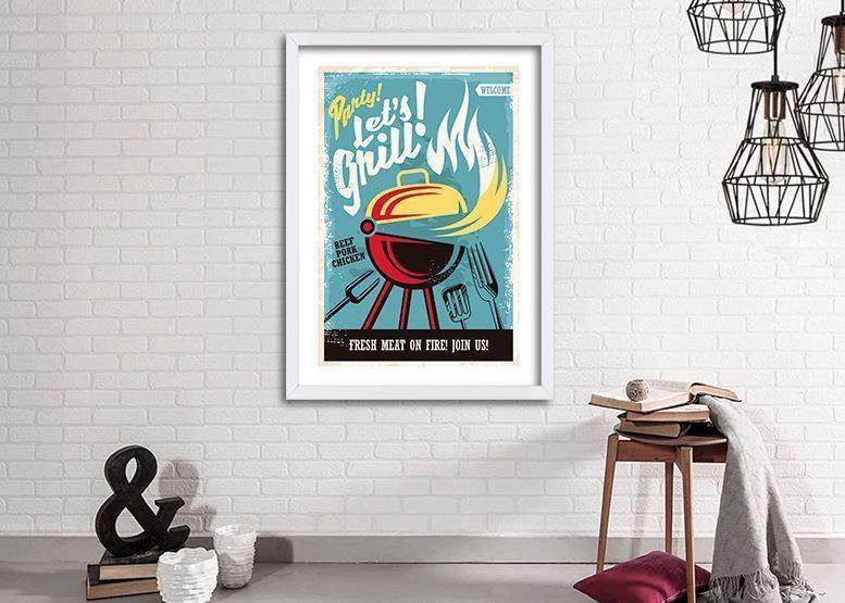 Cuadro ilustración Grill - 50x35 cm-1