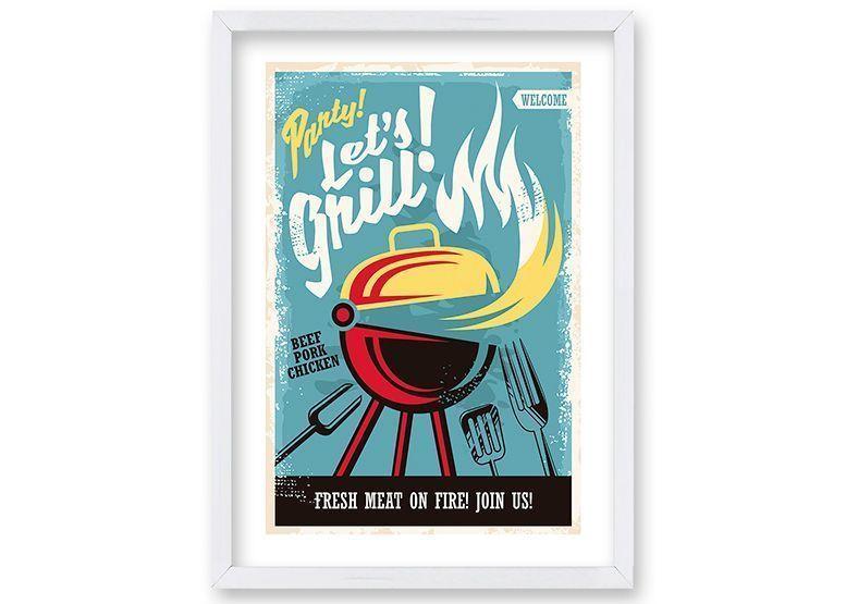 Cuadro ilustración Grill - 50x35 cm-0