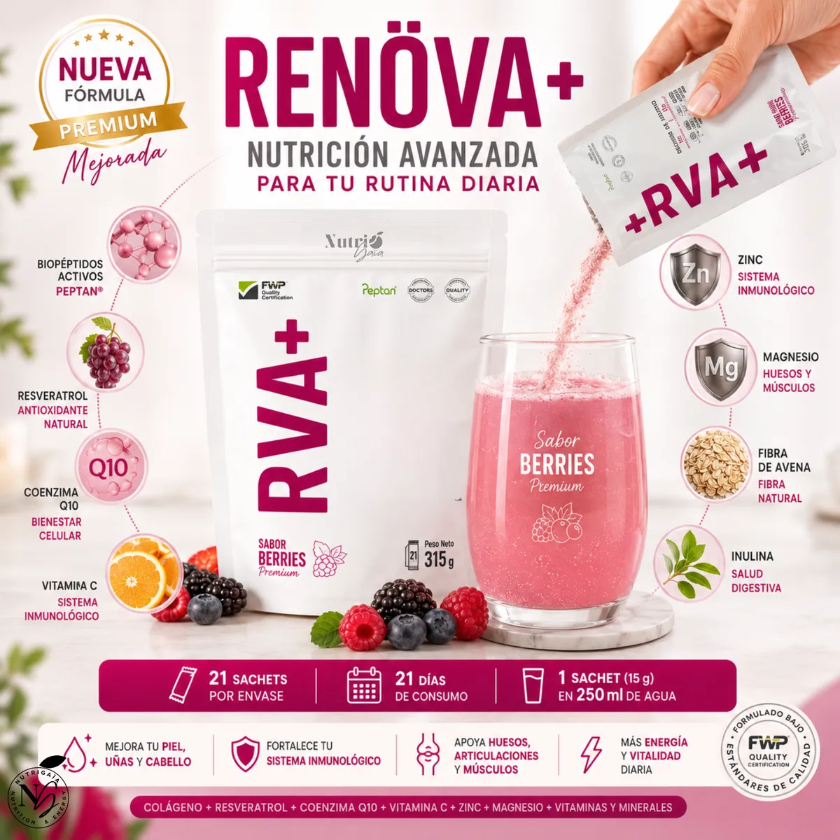 Colgeno Hidrolizado Renova De Fwp 315g 21 Sachet-4