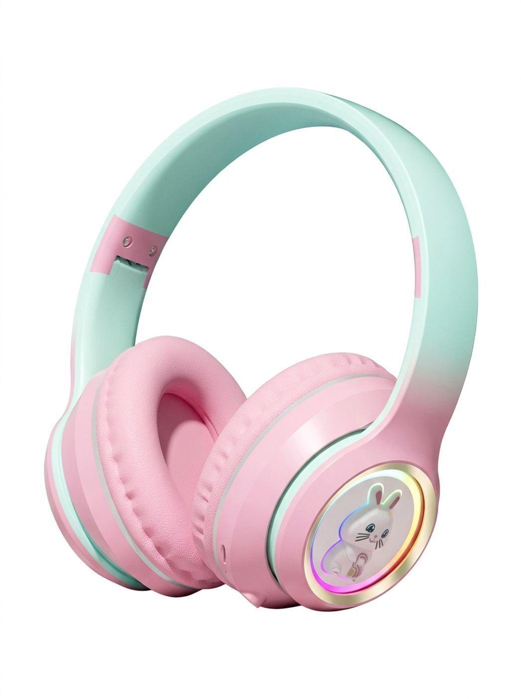 Audifonos Bluetooth Auricular Infantil Conejo Luz Led-0