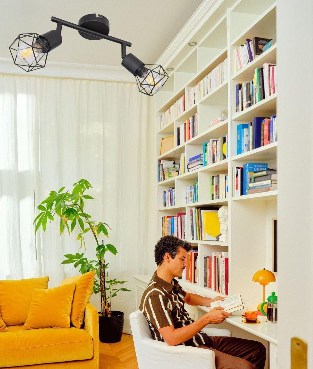 Lámpara Techo Decorativa 2 Focos Orientables Pared Jhn-3