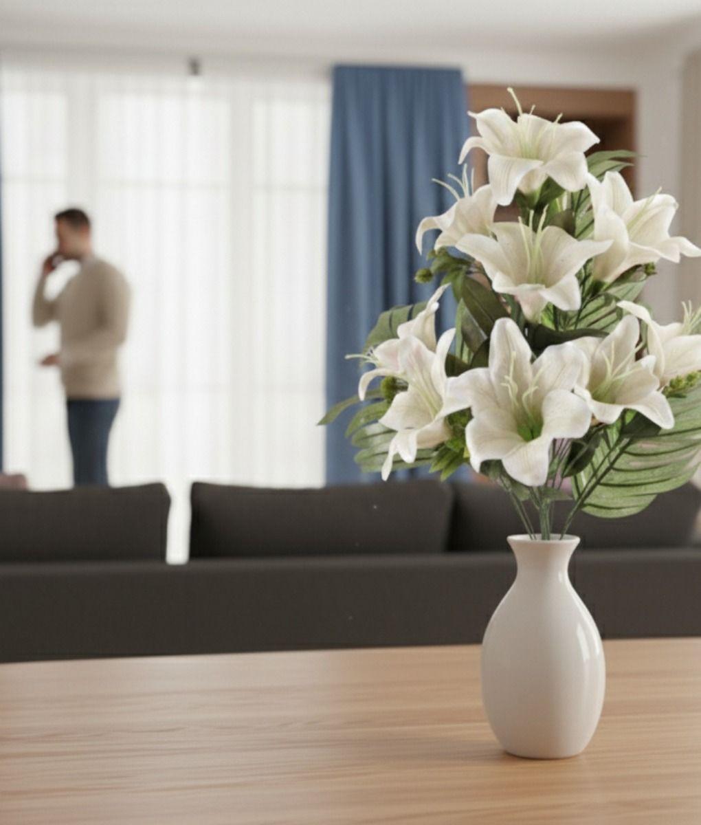 Set 2 Flores Artificiales Ramo Lirios Decoración Adorno Jhn-4