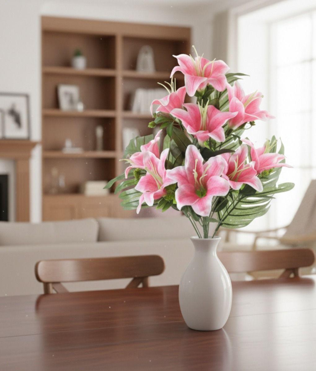 Set 2 Flores Artificiales Ramo Lirios Decoración Adorno Jhn-7