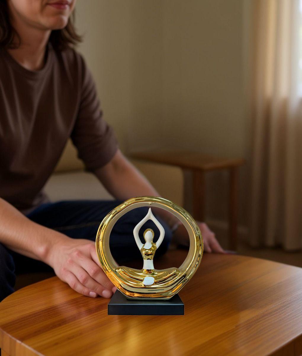 Figura Decorativa Estatua Mujer Postura Yoga Adorno Jhn-3