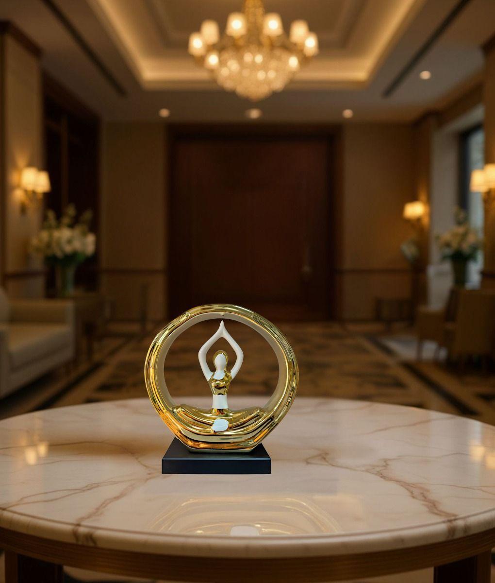 Figura Decorativa Estatua Mujer Postura Yoga Adorno Jhn-5