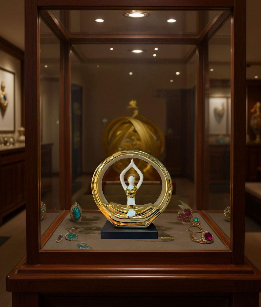 Figura Decorativa Estatua Mujer Postura Yoga Adorno Jhn-6