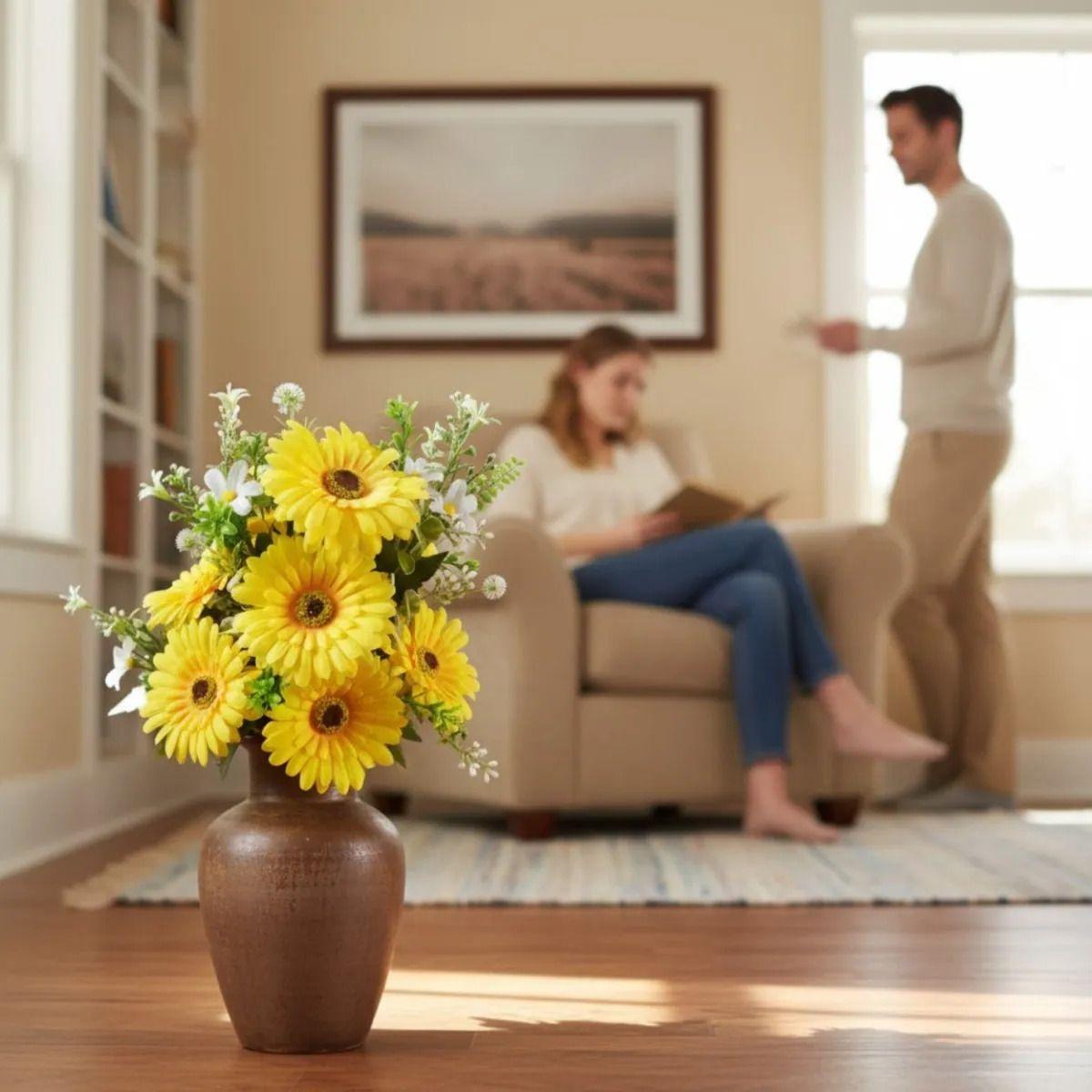 Set 2 Arreglo Artificial Floral Realista Decoración Jhn-5