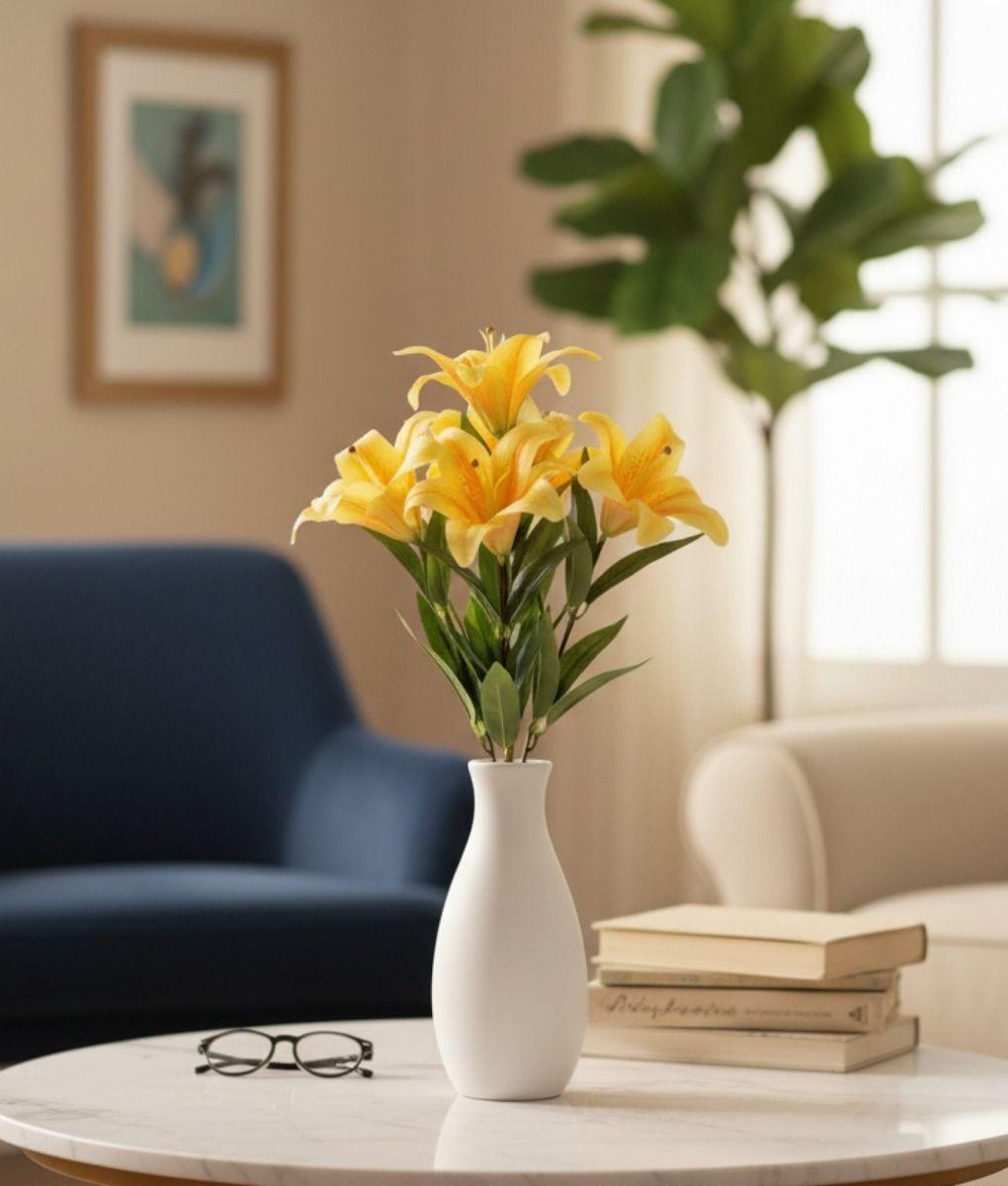 Set 2 Flores Artificiales Ramo Lirios Impacto Exótico Jhn-7