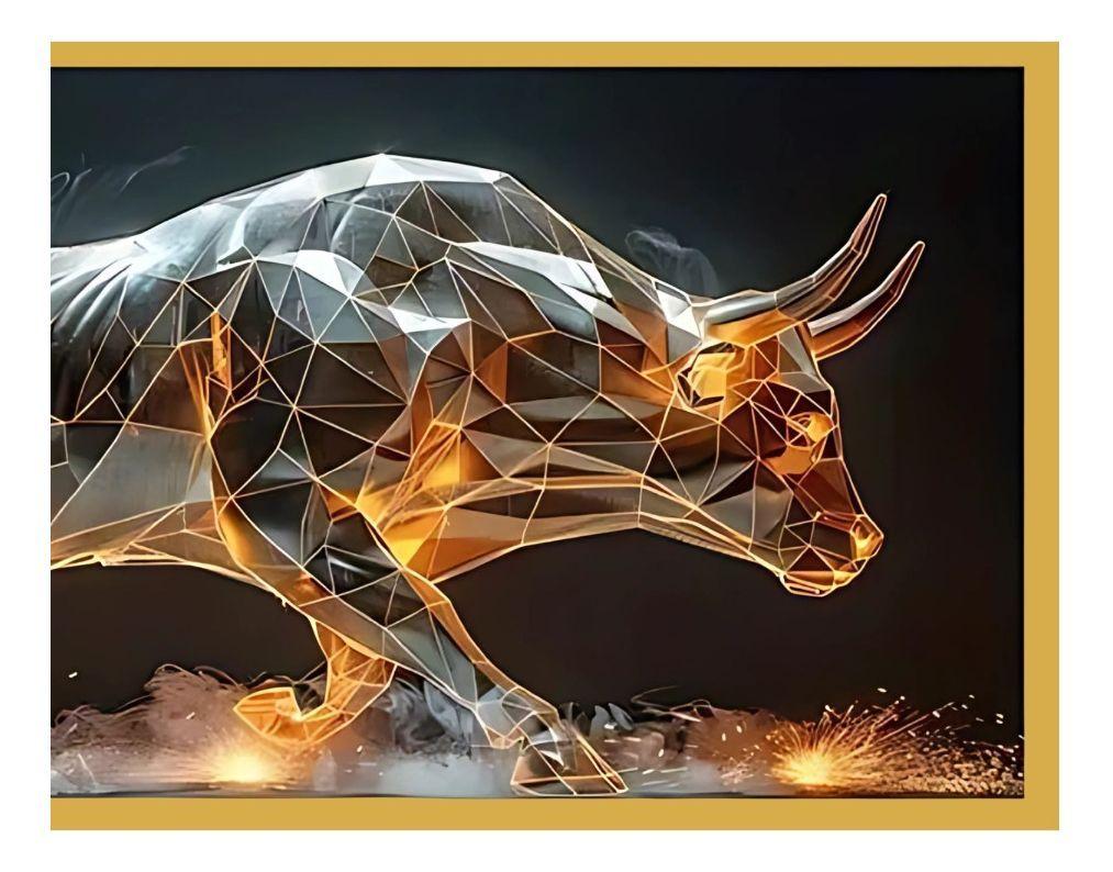 Cuadro Decorativo Arte Abstracto Moderno Toro Fuego Jhn-9