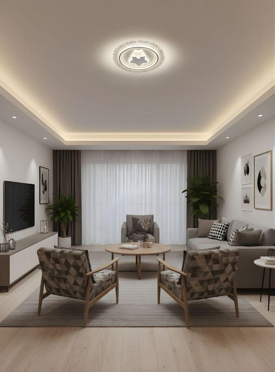 Lámpara LED Techo Plafón Doble Contorno Decorativa Jhn-7