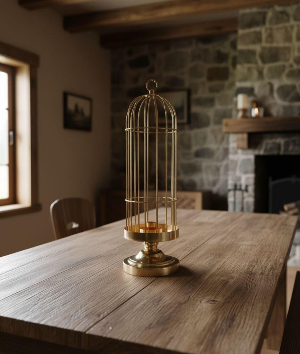 Portavelas Decorativo Jaula Soporte Adorno Moderno Jhn-6