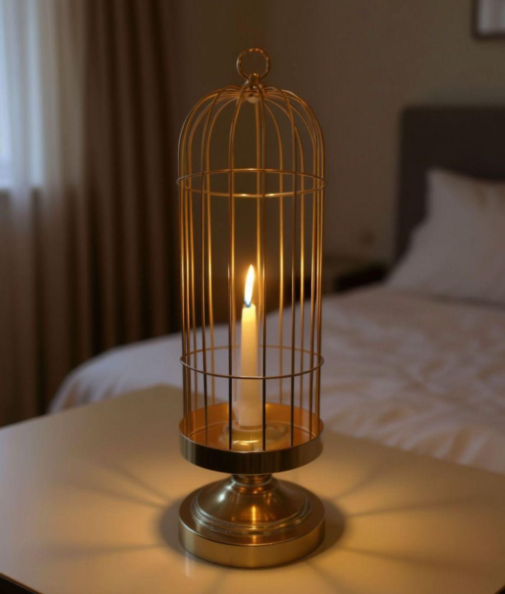 Portavelas Decorativo Jaula Soporte Adorno Moderno Jhn-9