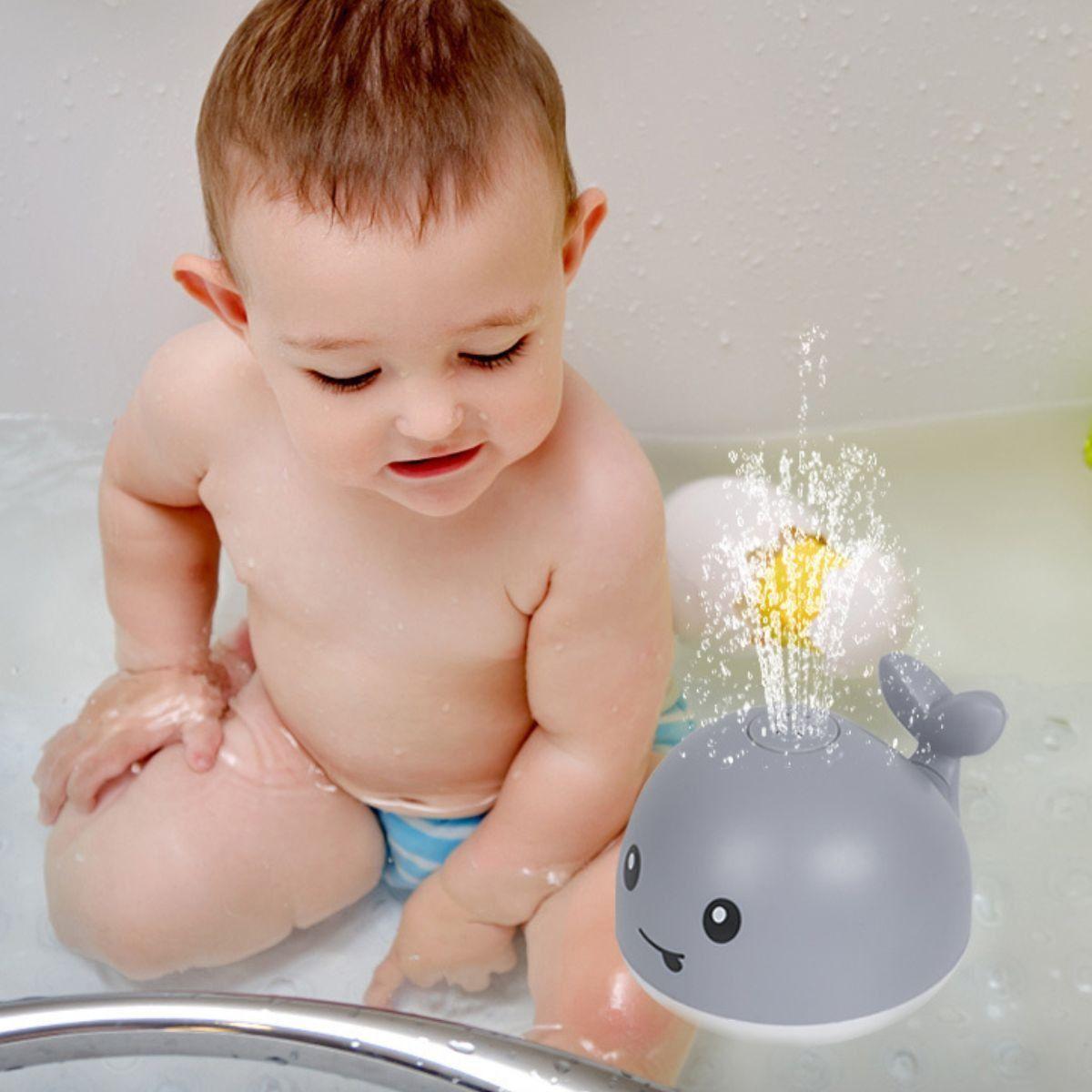 JUGUETE DE BAÑO BALLENA CON LUZ FUENTE AGUA FLOTANTE LAU-6