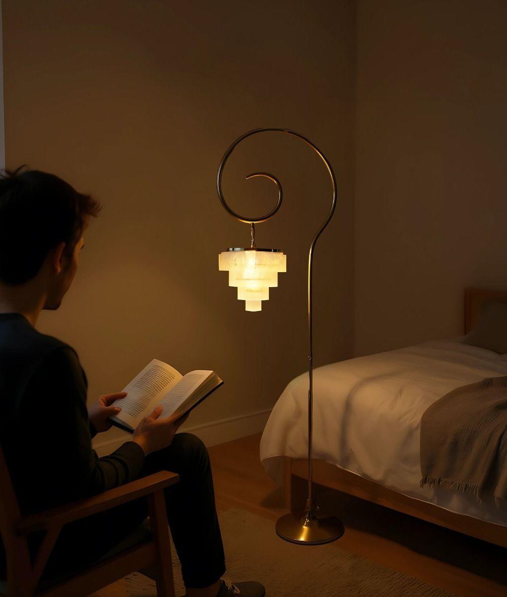 Lámpara Pie Decorativa Estética Elegante Espiral Jhn-4