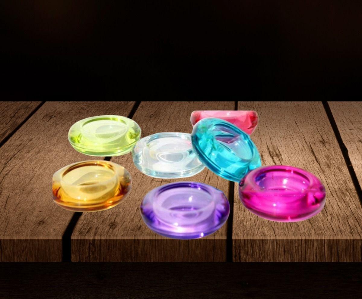Set 6 Portavelas Cristal Colores Vibrante Compacto Hogar Lau-9