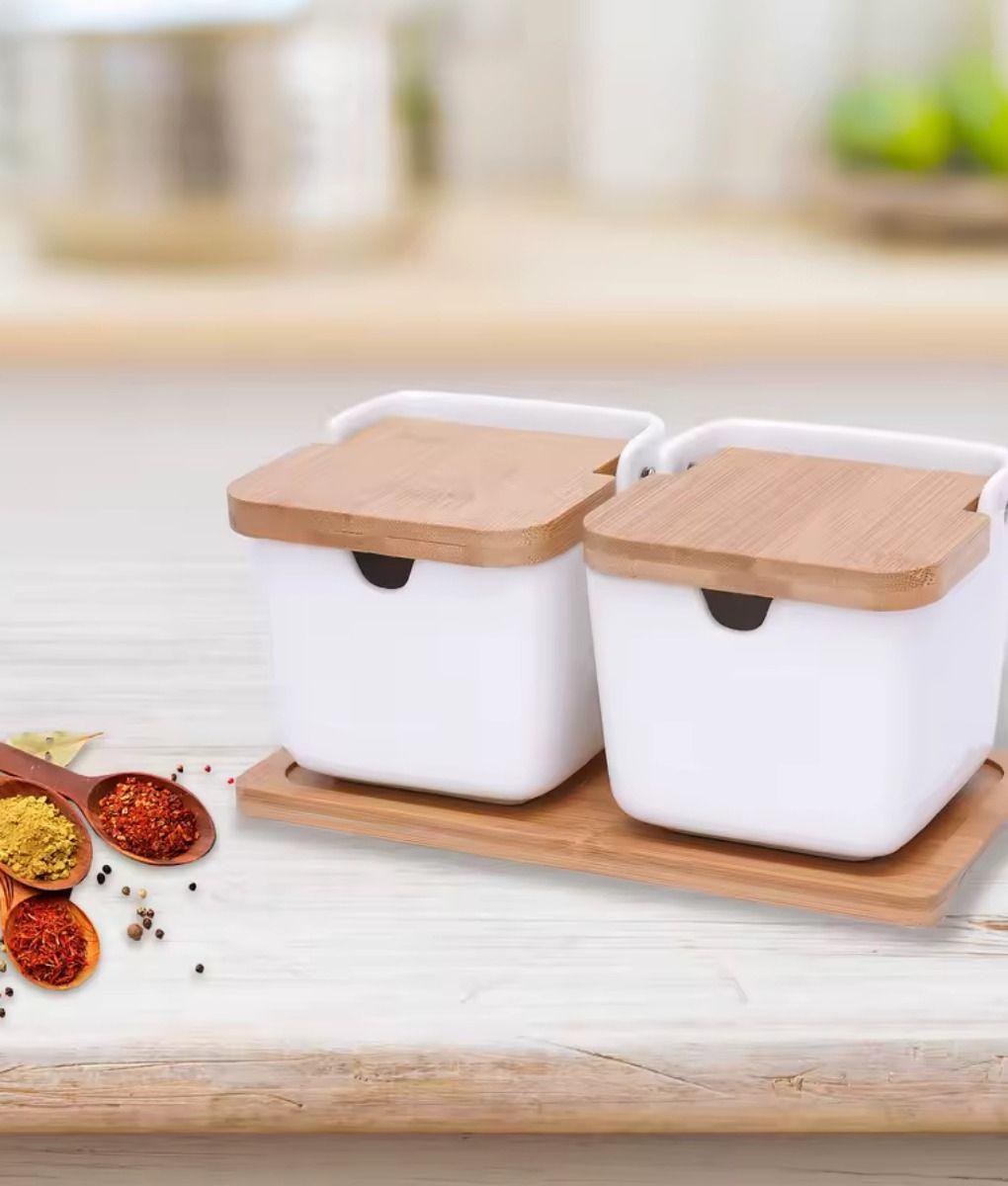 Set 2 Frascos Recipientes Almacenamiento Organización Jhn-6