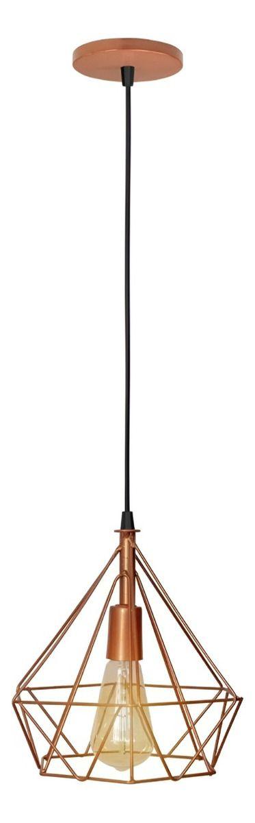 Lámpara Techo Colgante Diamante Triángulo Rose Gold Jhn-0