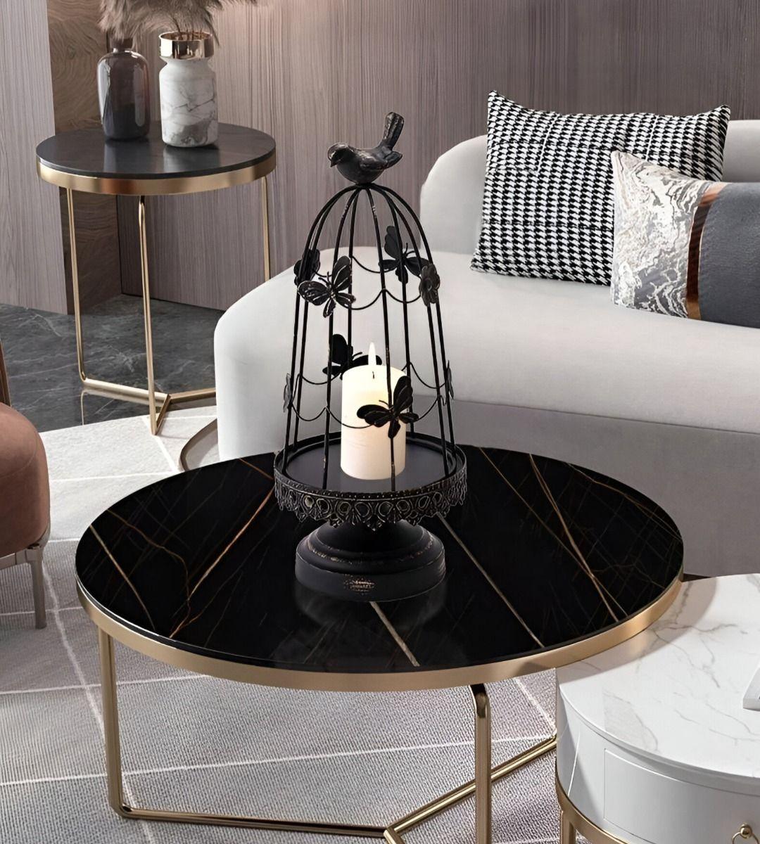 Portavelas Decorativo Jaula Pájaros Multifunción 38cm Jhn-7