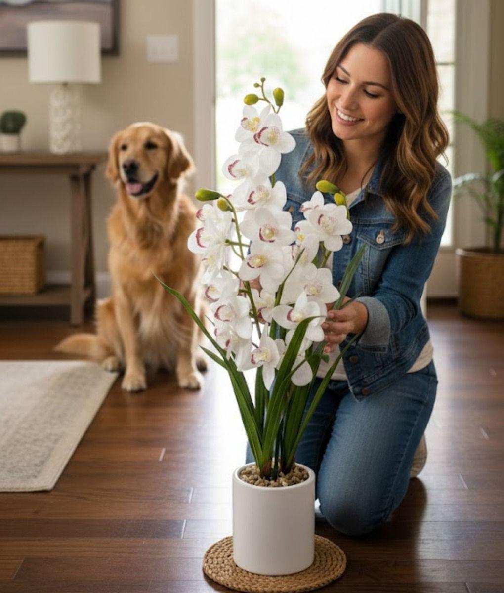 Planta Artificial Decorativa Orquídea Elegante Adorno Jhn-3